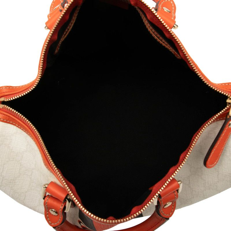 Gucci GG Supreme Joyline Handbag Mini Boston 189895 Orange White Black PVC