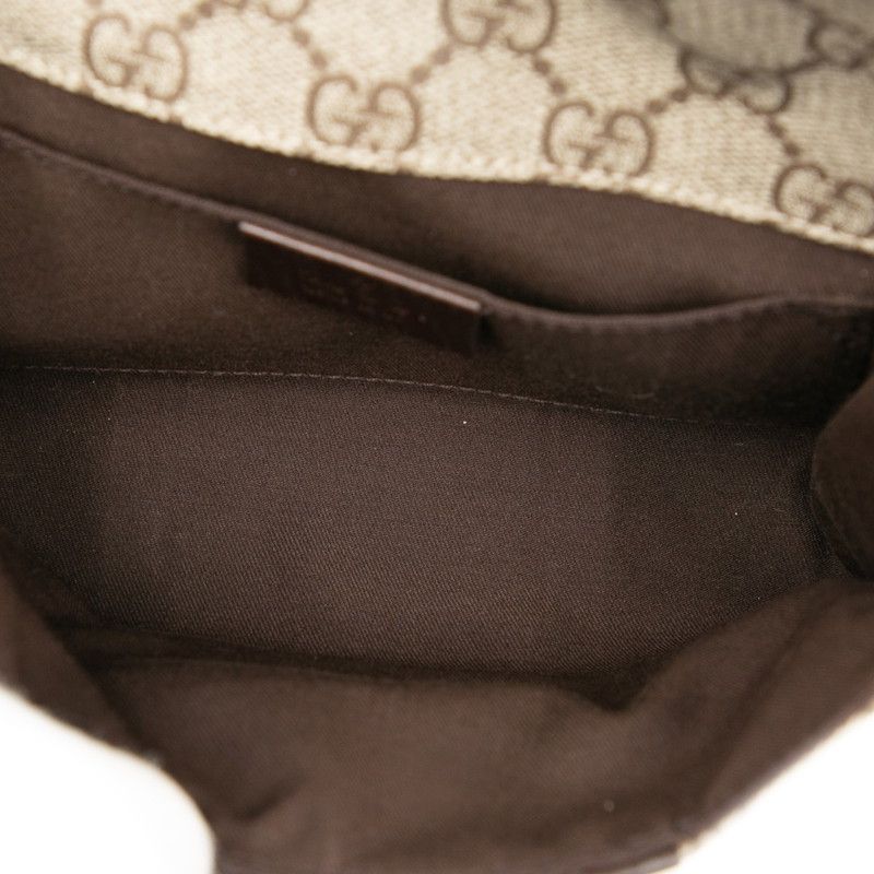 Gucci GG Supreme Sherry Line Waist Bag Body Bag 152597 Beige Brown PVC Leather
