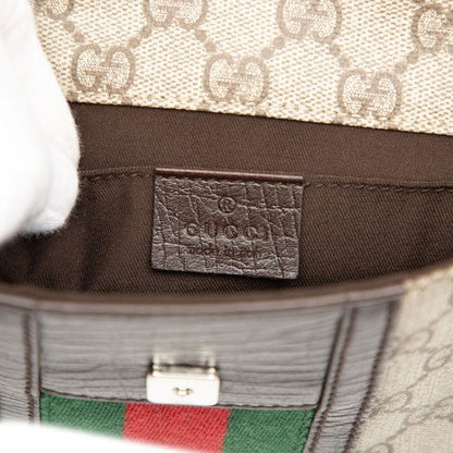 Gucci GG Supreme Sherry Line Waist Bag Body Bag 152597 Beige Brown PVC Leather