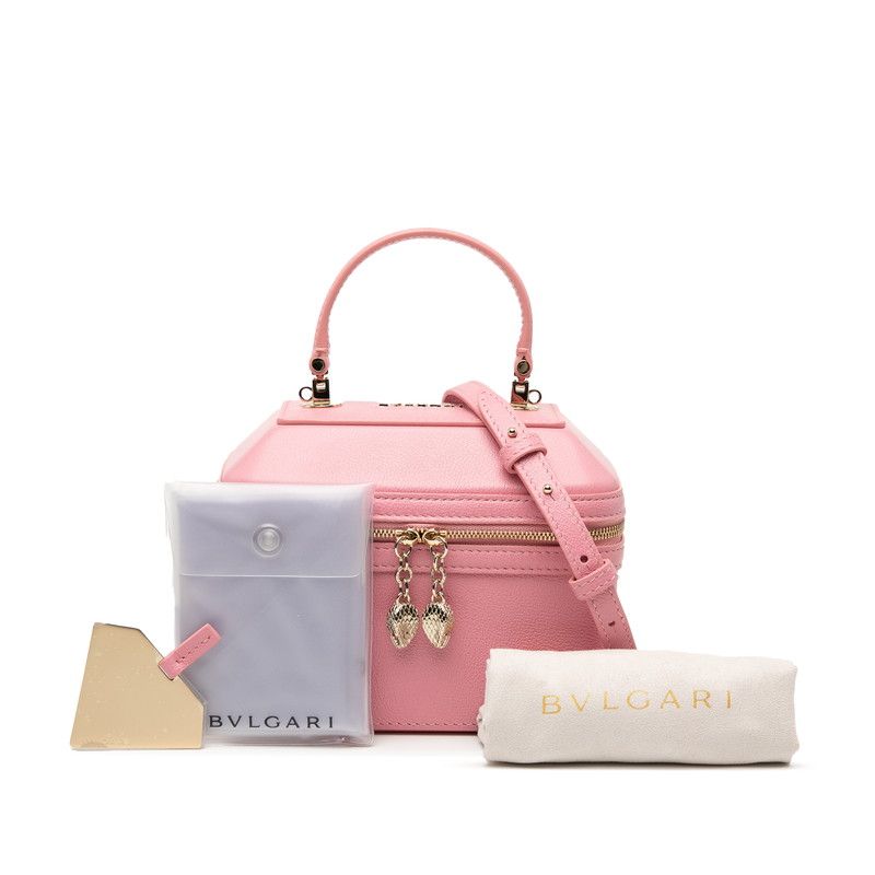Bvlgari Serpenti Forever Jewelry Box Vanity Bag Shoulder Bag 2way Pink Leather