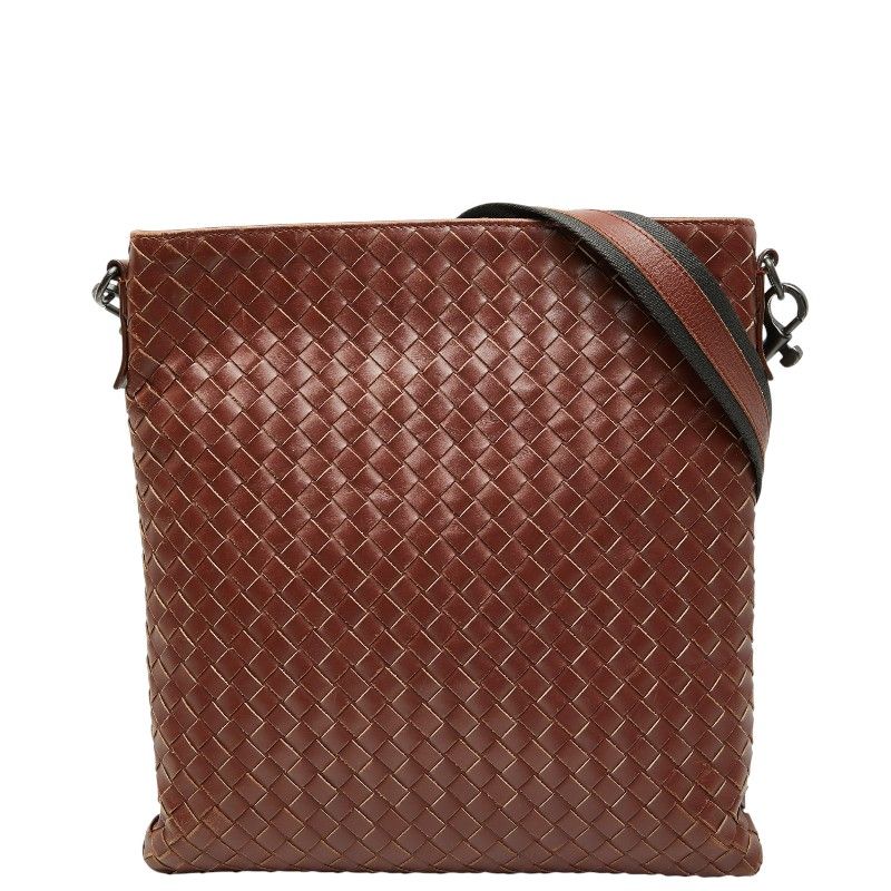Bottega Veneta Intrecciato Crossbody Shoulder Bag Brown Leather Women's Bottega