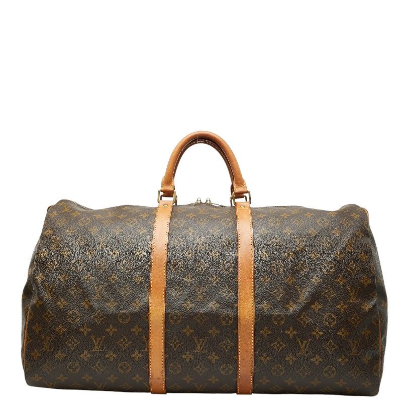 Louis Vuitton Monogram Keepall 55 Boston Bag Travel Bag M41424 Brown PVC