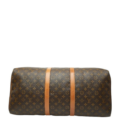 Louis Vuitton Monogram Keepall 55 Boston Bag Travel Bag M41424 Brown PVC