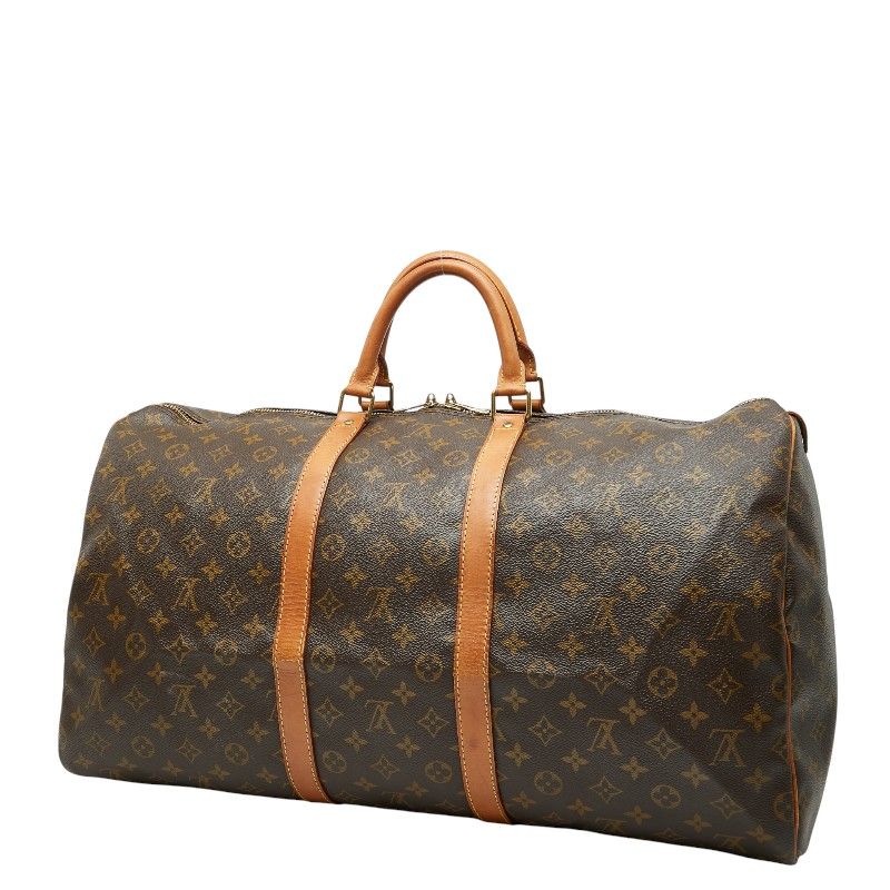 Louis Vuitton Monogram Keepall 55 Boston Bag Travel Bag M41424 Brown PVC