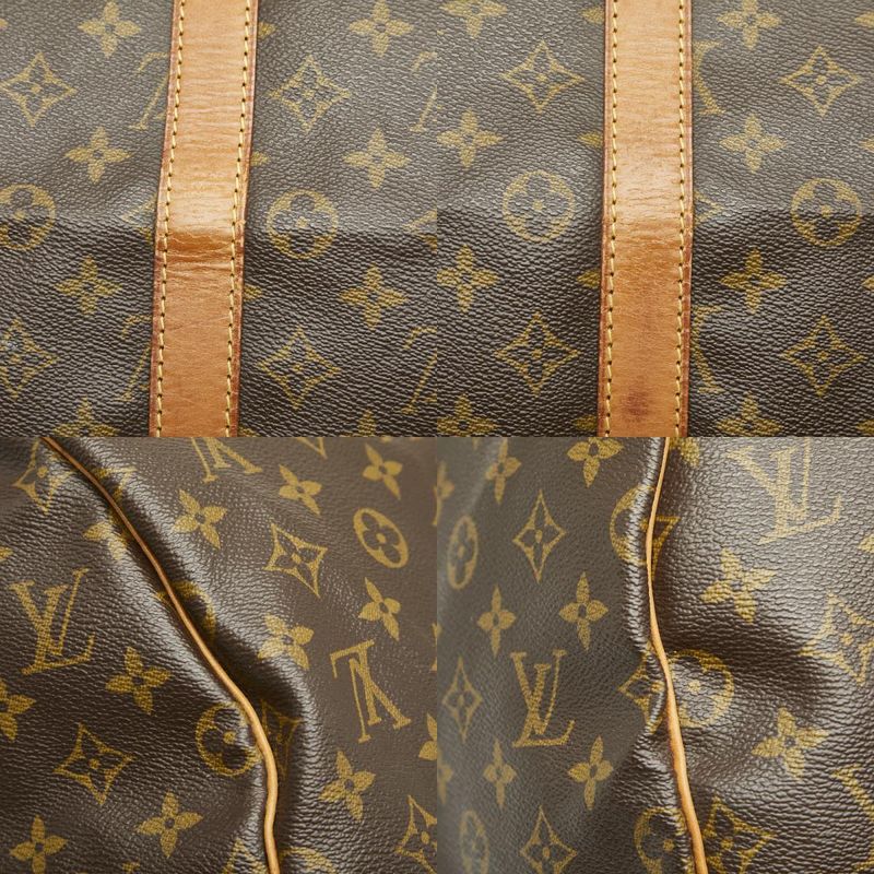 Louis Vuitton Monogram Keepall 55 Boston Bag Travel Bag M41424 Brown PVC