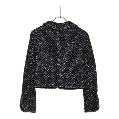 Chanel Setup Jacket Skirt Size 36 Black Nylon Silk Mohair Women's Chanel