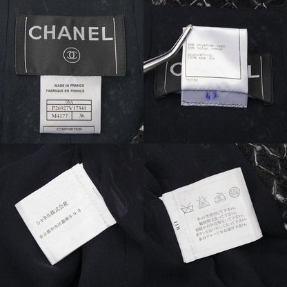 Chanel Setup Jacket Skirt Size 36 Black Nylon Silk Mohair Women's Chanel