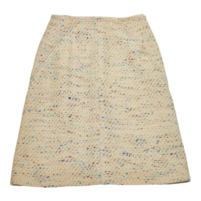 Chanel Jacket Skirt Setup Beige Multicolor Tweed Women's Chanel