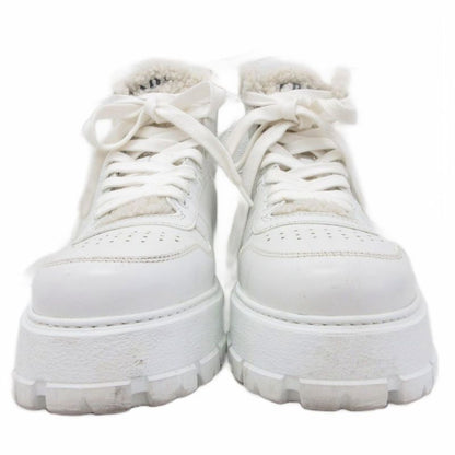 Prada Boots Leather Sneakers Shoes Shoes High Cut Boa Mouton Triangle Logo