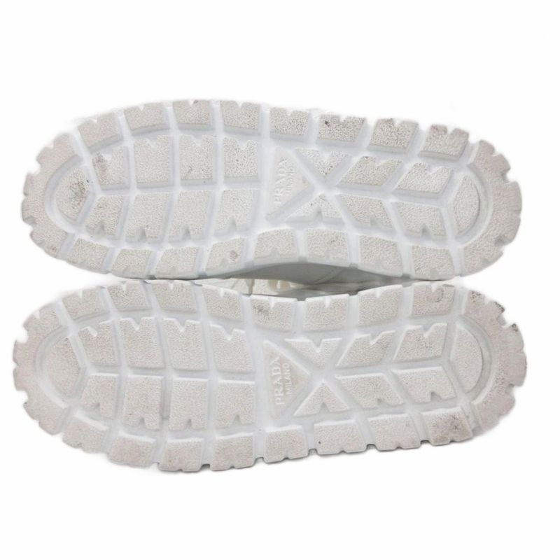 Prada Boots Leather Sneakers Shoes Shoes High Cut Boa Mouton Triangle Logo