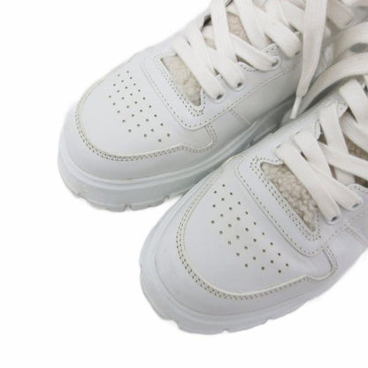 Prada Boots Leather Sneakers Shoes Shoes High Cut Boa Mouton Triangle Logo