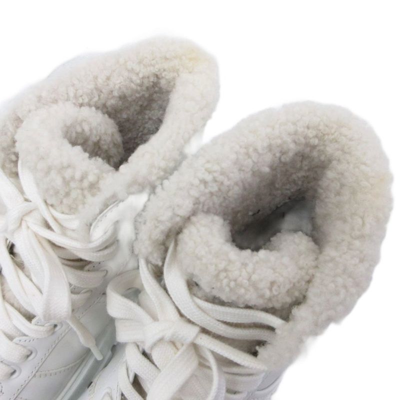 Prada Boots Leather Sneakers Shoes Shoes High Cut Boa Mouton Triangle Logo