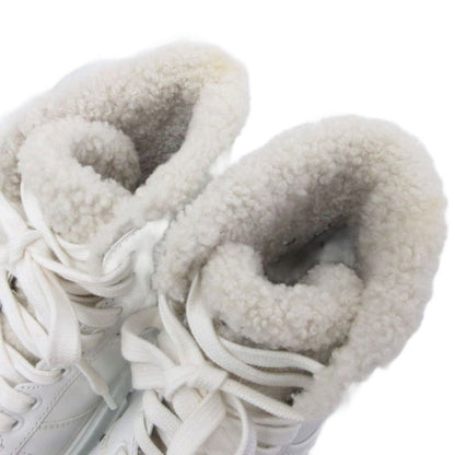 Prada Boots Leather Sneakers Shoes Shoes High Cut Boa Mouton Triangle Logo