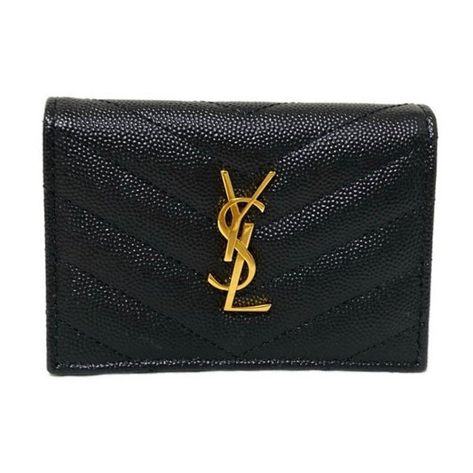 Saint Laurent Paris Business Card Case - 596323 Black Leather
