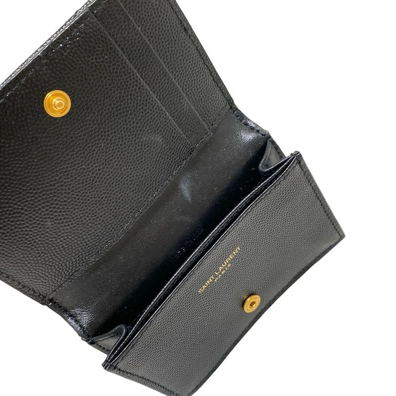 Saint Laurent Paris Business Card Case - 596323 Black Leather
