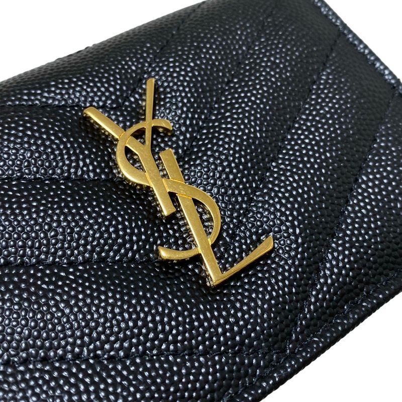 Saint Laurent Paris Business Card Case - 596323 Black Leather