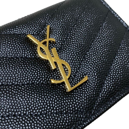 Saint Laurent Paris Business Card Case - 596323 Black Leather