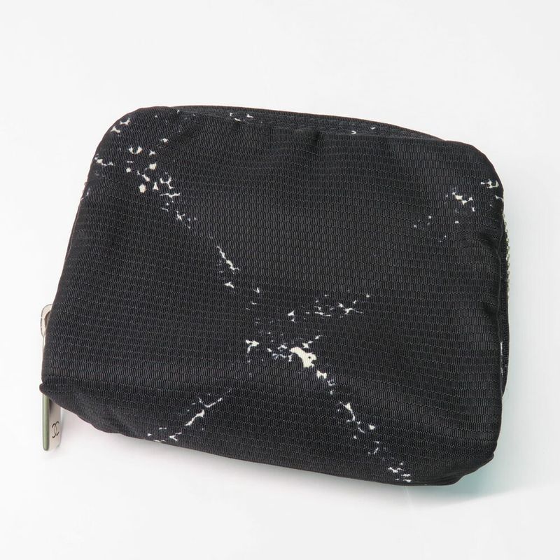 Chanel Coin Case Old Travel Line Black Silver-hardware No 5 Nylon Coin