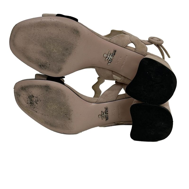 Prada Sandals 36 1 2 Women - Pink Beige And Black