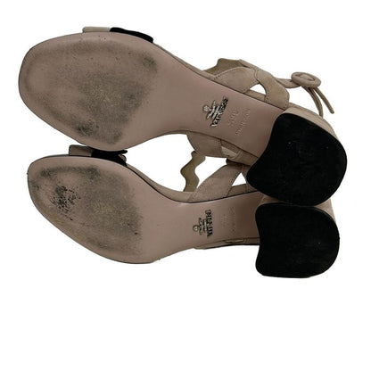 Prada Sandals 36 1 2 Women - Pink Beige And Black