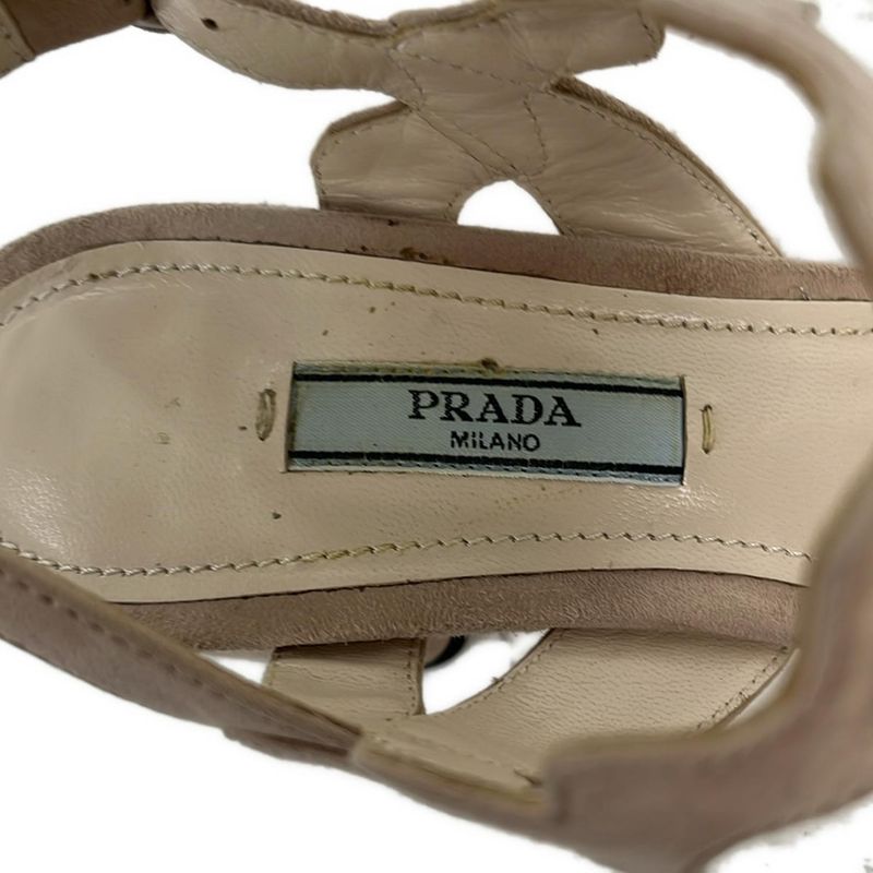 Prada Sandals 36 1 2 Women - Pink Beige And Black