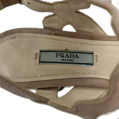 Prada Sandals 36 1 2 Women - Pink Beige And Black