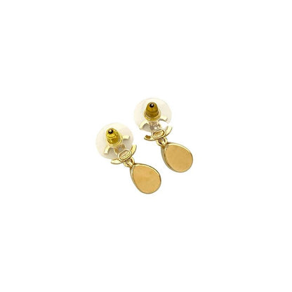 Chanel Coco Mark Motif GP Rhinestone Drop Earrings Accessories 22AC