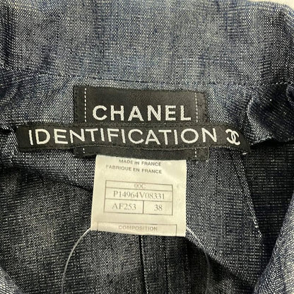 Chanel Vest Size 38 M Women - P14964 Blue-grey And Navy Fringe Identification