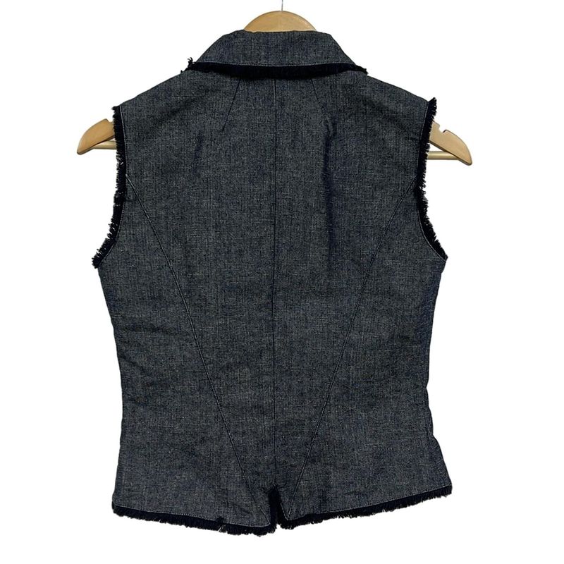 Chanel Vest Size 38 M Women - P14964 Blue-grey And Navy Fringe Identification
