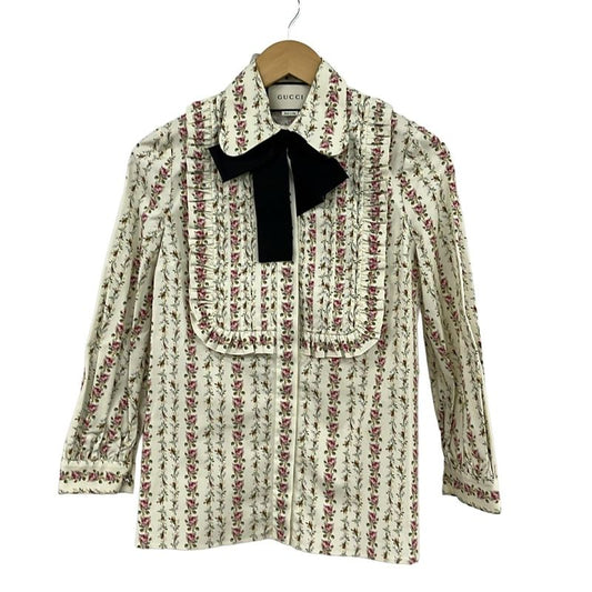 Gucci Long Sleeve Shirt Blouse Size 36 S Women - 477908 Zjx16 Ivory X Pink X