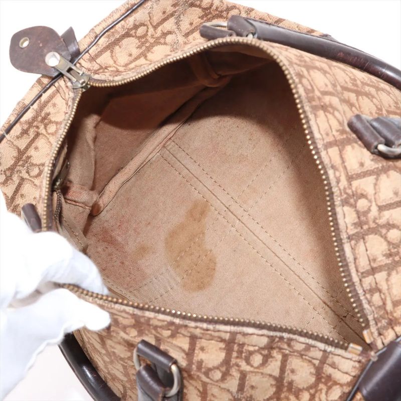 Christian Dior Trotter Mini Boston Leather Handbag Tote Women's Mmm Dd53-5