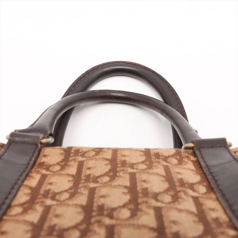 Christian Dior Trotter Mini Boston Leather Handbag Tote Women's Mmm Dd53-5