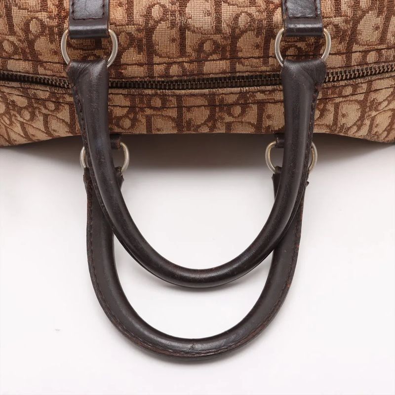 Christian Dior Trotter Mini Boston Leather Handbag Tote Women's Mmm Dd53-5