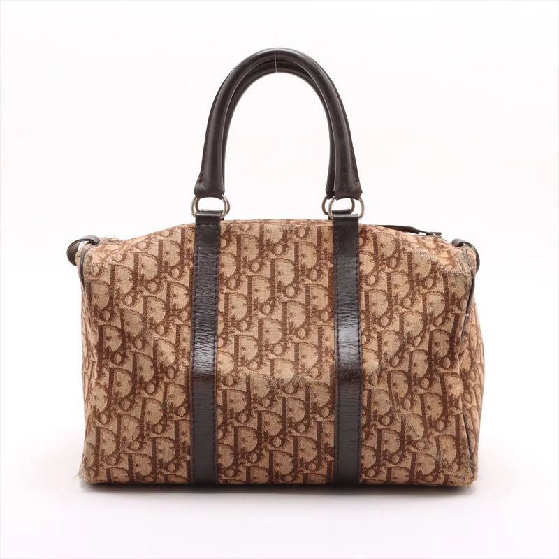 Christian Dior Trotter Mini Boston Leather Handbag Tote Women's Mmm Dd53-5