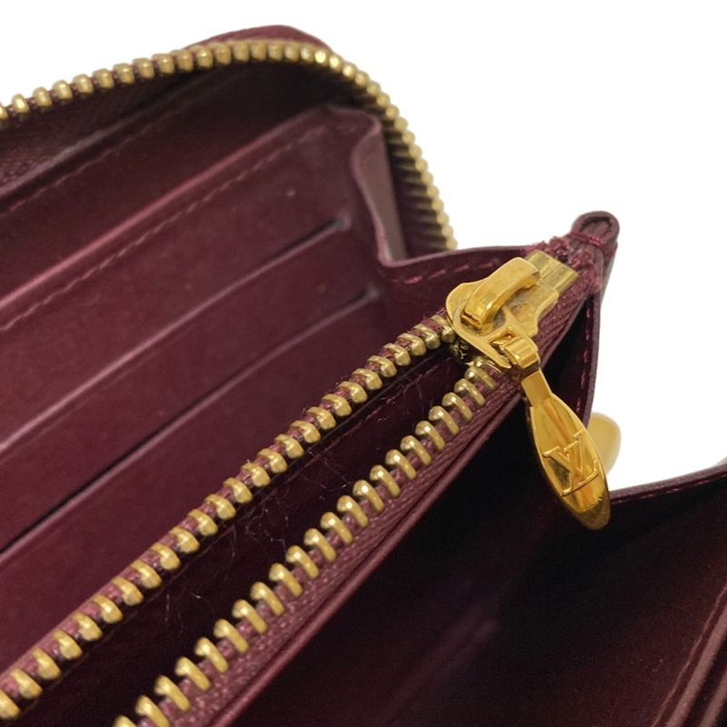 Louis Vuitton Monogram Vernis Zippy Wallet M91536 Rouge Fauviste Leather