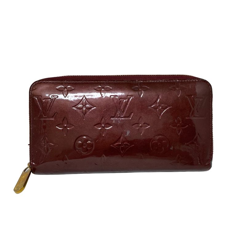 Louis Vuitton Monogram Vernis Zippy Wallet M91536 Rouge Fauviste Leather
