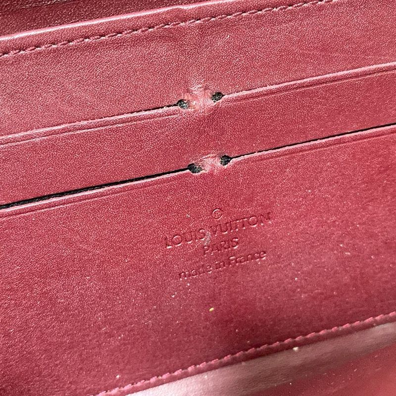 Louis Vuitton Monogram Vernis Zippy Wallet M91536 Rouge Fauviste Leather