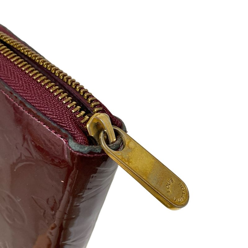 Louis Vuitton Monogram Vernis Zippy Wallet M91536 Rouge Fauviste Leather