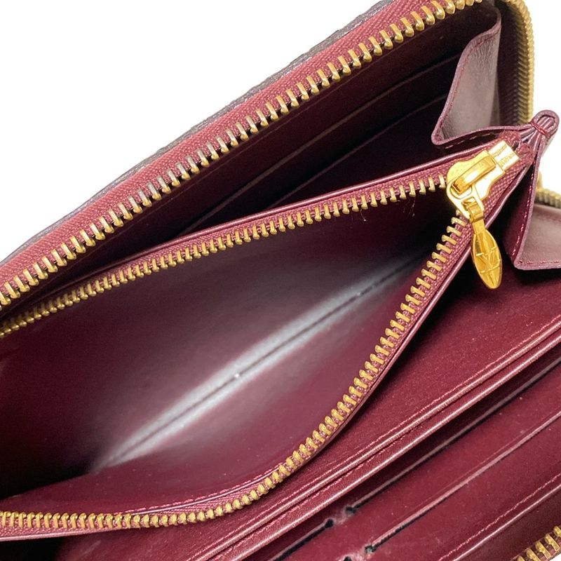 Louis Vuitton Monogram Vernis Zippy Wallet M91536 Rouge Fauviste Leather