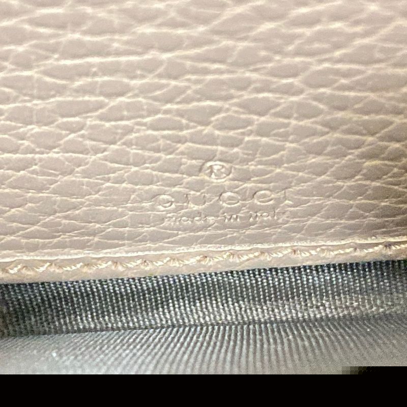 Gucci Ggmarmont 456117 Beige Dark Brown And Pink Beige Round Zipper Leather