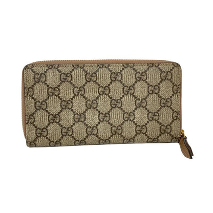 Gucci Ggmarmont 456117 Beige Dark Brown And Pink Beige Round Zipper Leather