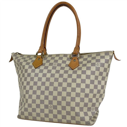 Louis Vuitton Saleya MM Handbag Tote Bag Damier Azure White N51185 Women