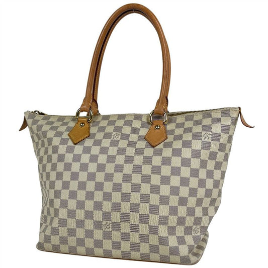 Louis Vuitton Saleya MM Handbag Tote Bag Damier Azure White N51185 Women