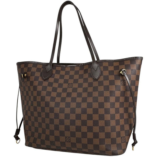 Louis Vuitton Neverfull MM Shoulder Bag Shopping Tote Bag Damier Brown N51105