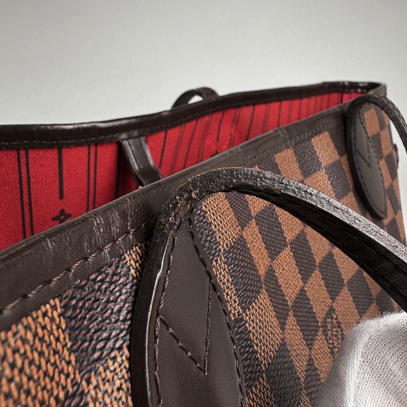 Louis Vuitton Neverfull MM Shoulder Bag Shopping Tote Bag Damier Brown N51105