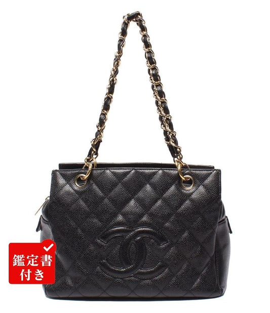 Chanel Chain Tote Bag Shoulder Gold Hardware Caviar Skin Matelasse Petit