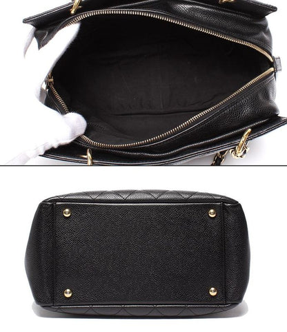 Chanel Chain Tote Bag Shoulder Gold Hardware Caviar Skin Matelasse Petit