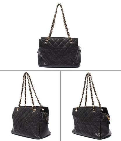 Chanel Chain Tote Bag Shoulder Gold Hardware Caviar Skin Matelasse Petit