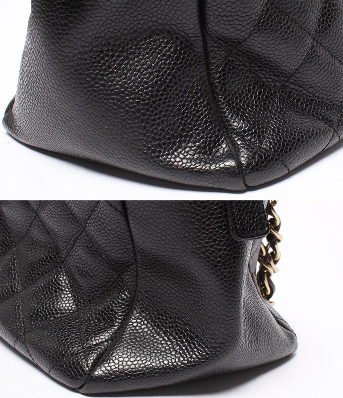 Chanel Chain Tote Bag Shoulder Gold Hardware Caviar Skin Matelasse Petit