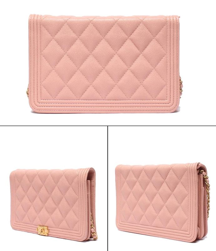 Chanel Chain Wallet Caviar Skin Gold Hardware Boy Chanel Women's Chanel